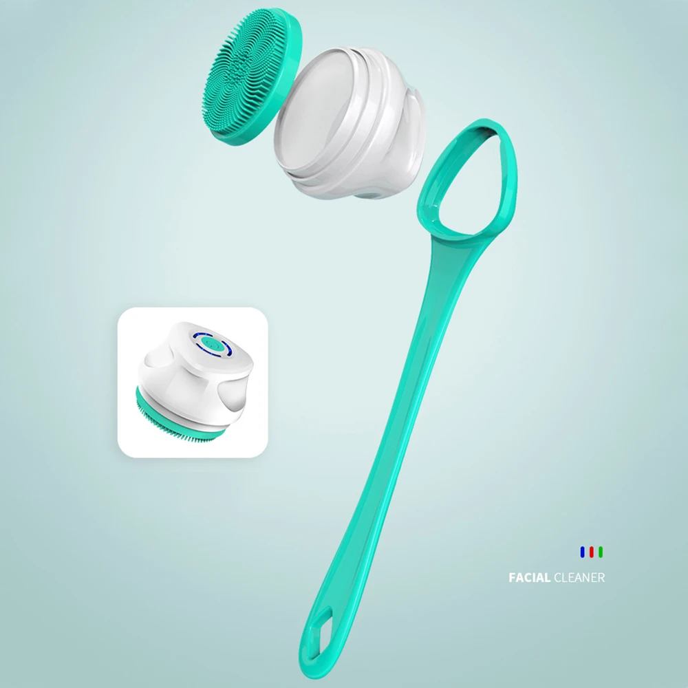 Electric Shower Brush Multifunctional Waterproof Body Cleaning Tool Long Handle Shower Brush Electric Massage