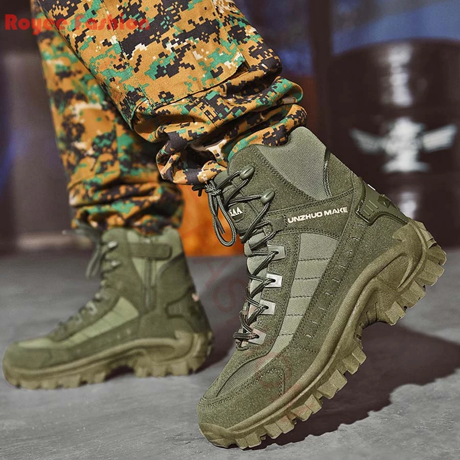 

2023 Combat Boots Men Ankle Boot Men Shoes Men's Military Boots Work Safety Shoes Special Force Army Boots Motocycle Size 46