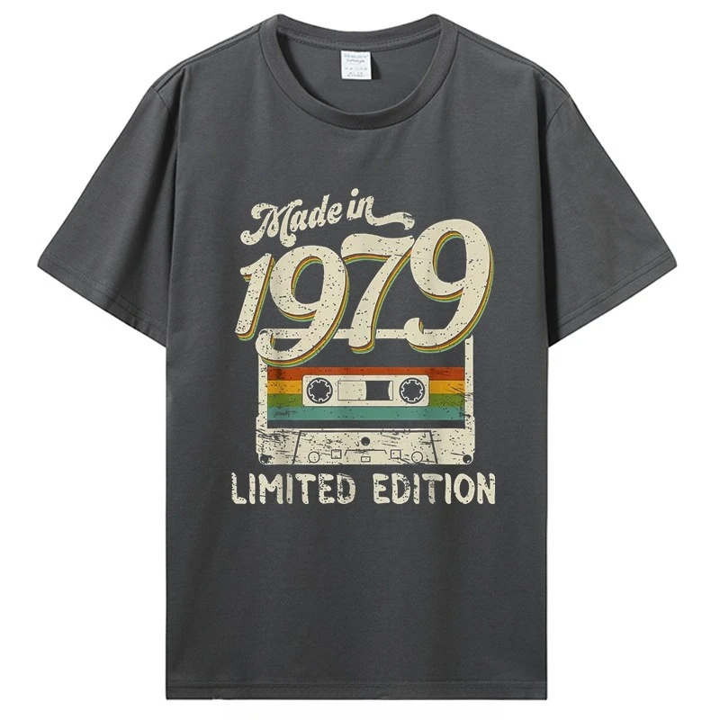 Vintage 1979 Limited Edition verjaardag print T-shirt grafische T-shirt hoge kwaliteit heren en dames korte mouwen T-shirt heren top