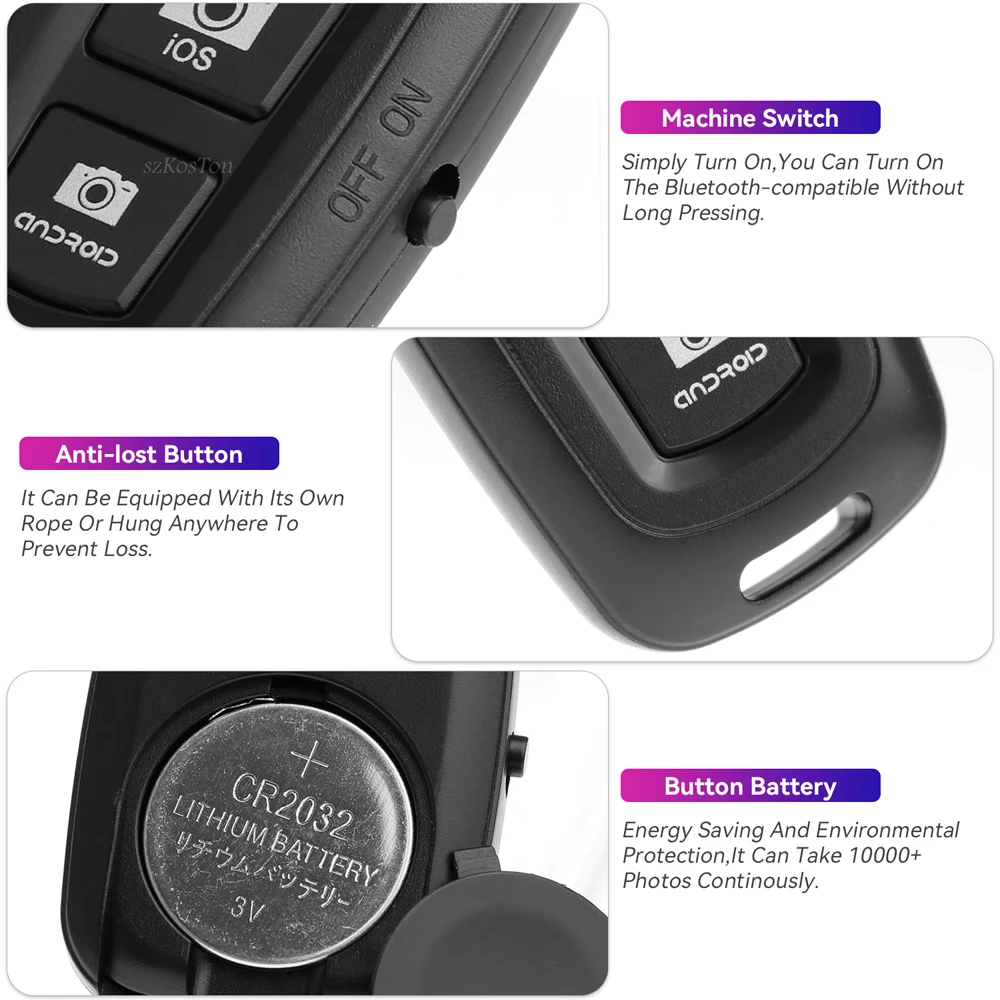 Wireless Remote Shutter Adapter Release Selfie Accessory for Mobile Phone Camera Control