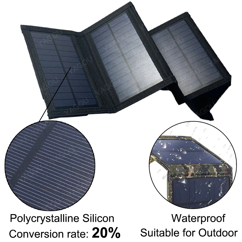 NEW 100W PLUS SIZE Solar Panel Foldable Solar Charger for Mobile Phone Power Bank Outdoor Camping Solar Battery Cell Sunlight