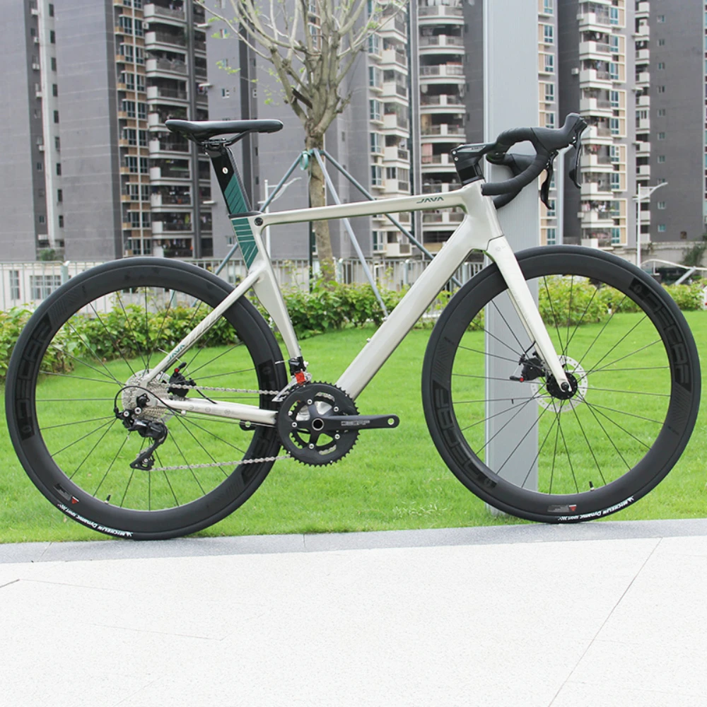 JAVA Road Bike Carbon Fiber 700C 18 Speed R3000 Disc Brake Racing Bike Gravel Bicycle for Adult