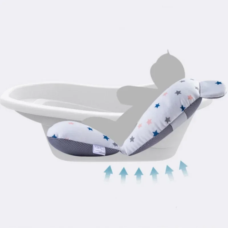 Baby Bath Seat Security Bathtub Chair Support Mat Mesh Washable Breathable Soft Comfort Toddler Cushion Pad Straps Star baby bath support pad baby bath seat baby bath tool