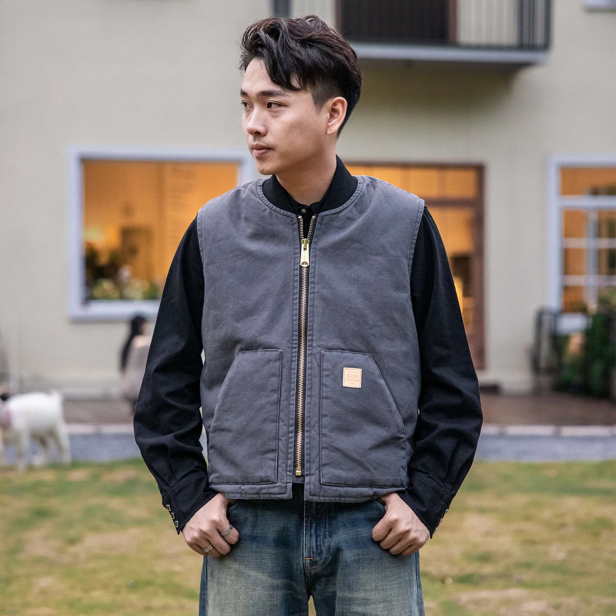 V02-0001 US Big Size Super Quality Multi Pockets Waistcoat Men's Cotton Canvas Fishing Vest 3