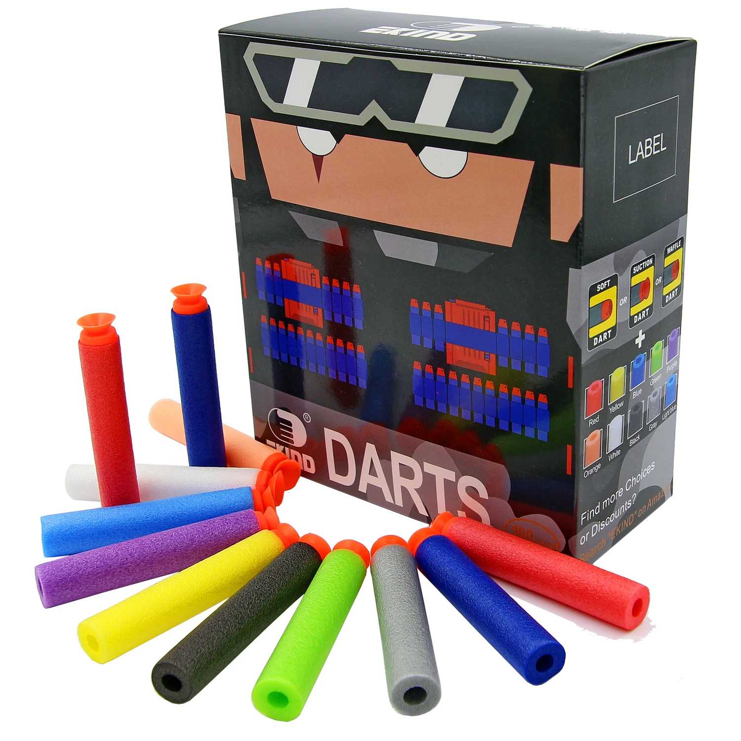 

EKIND 100/200Pcs 100Pcs Foam Suction Darts Compatible for Nerf Elite, N-Strike Series Toy Blasters Refill Bullets