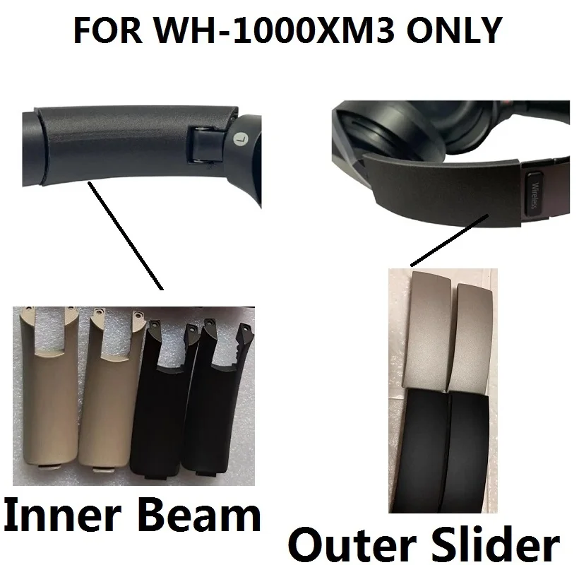Replacement Repair Parts For SONY WH-1000XM3 Headset Inner Inside Beam,Outer Outside Slider Suitable For wh-1000xm3 Headphones