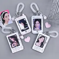 Y2k Acrylic Photocard Holder Key Chain INS Ins Idol Photo Card Holder Decorative Student ID Badge Holder Girls Card Sleeves 2
