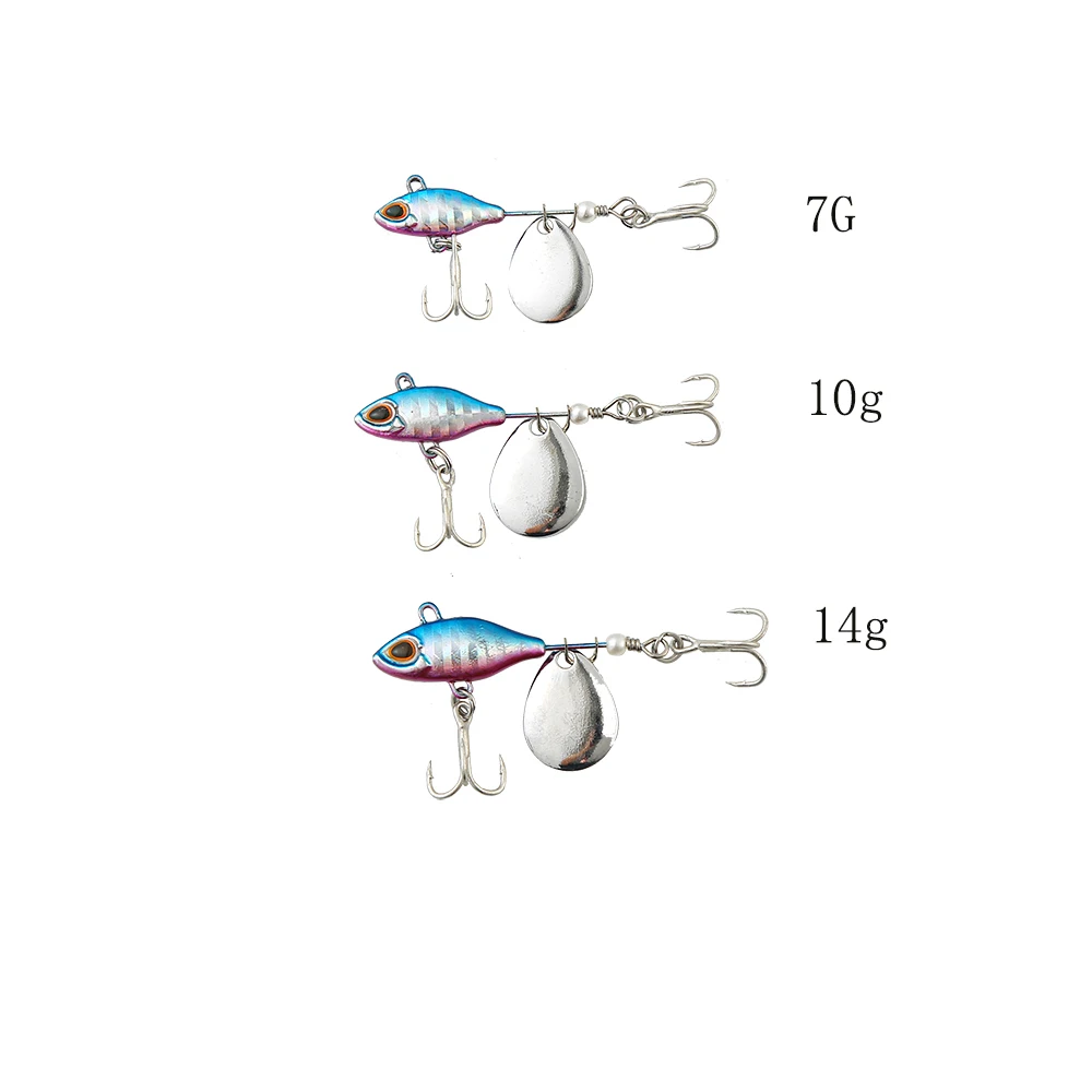 1Pc 4g/8g Metal VIB Micro Fishing Lure Spinner Sinking Rotating Spoon Pin  Crankbait Sequins Baits Fishing Tackle Accessory