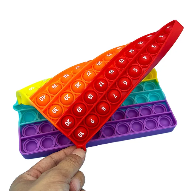1-100 Numbers Learning Math Counting Games Pop Toys, Silicone Popping Mat Push Bubble Educational Toys for Preschool Children 5