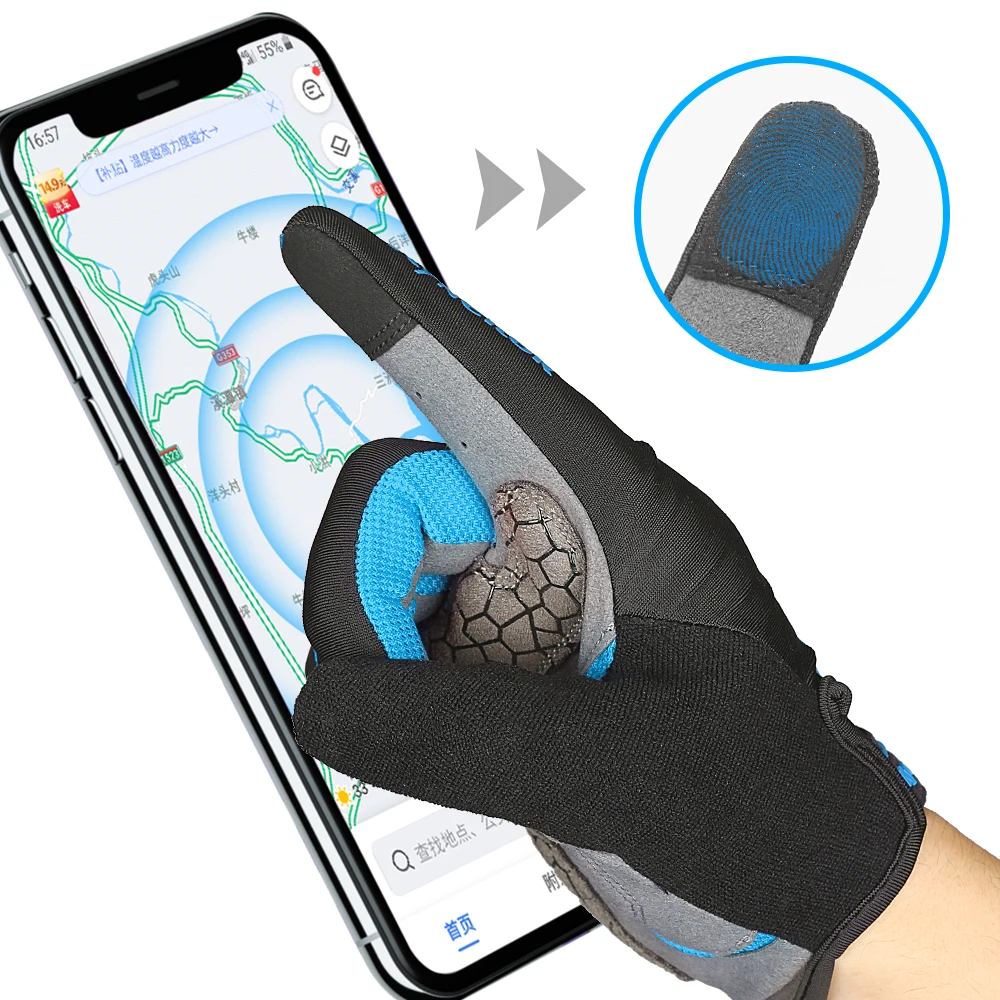 Kyncilor Men Gloves Black Full Finger Bicycle Glove Touchscreen Silicone Cycling Gloves Running Hiking Bike Gloves Breathable