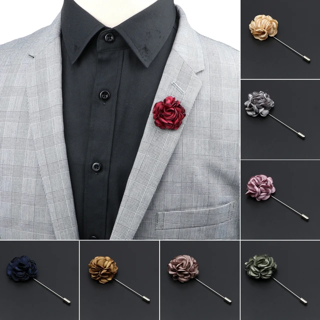 Men Brooch Flower Lapel Pin Suit Fabric | Brooch Pin Men Suit Accessories -  Flower - Aliexpress