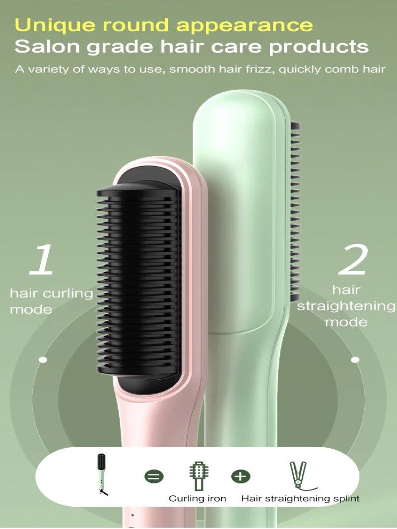 Negative ion non damaging straight hair comb Straight curly hair clip electric curly comb