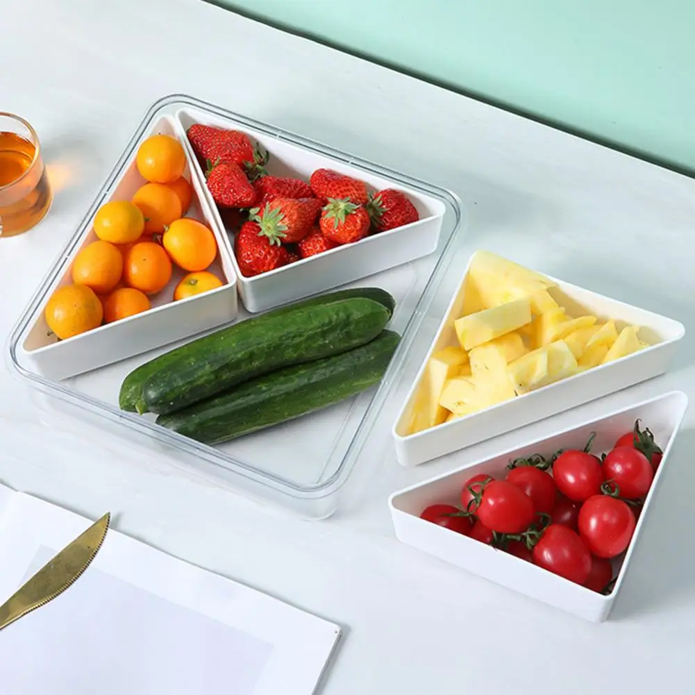 Veggie Tray With Lid 4/6 Compartments Divided Snack Box Container Party  Serving Platter Snack Appetizers Desserts Fruit Tray - AliExpress