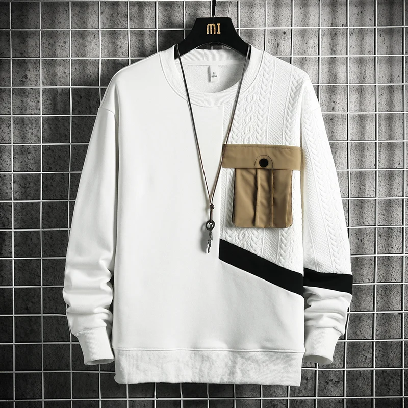 

2023 Men's Hoodies Autumn Harajuku Pullover Hoodies Male Trend Casual O-Neck Sweatshirts Tops Man Loose Hip Hop Streetwear