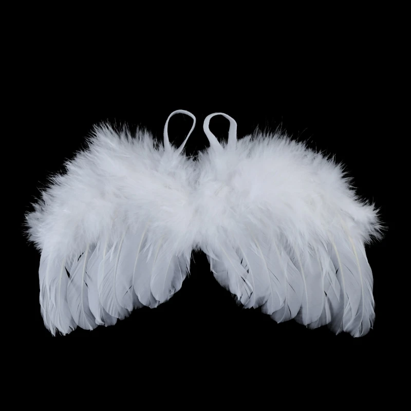 2 Pcs/Set Newborn Photography Props Angel Feather Wing Hair Band Headdress Outfits Decor Baby White Angel Wing Headband
