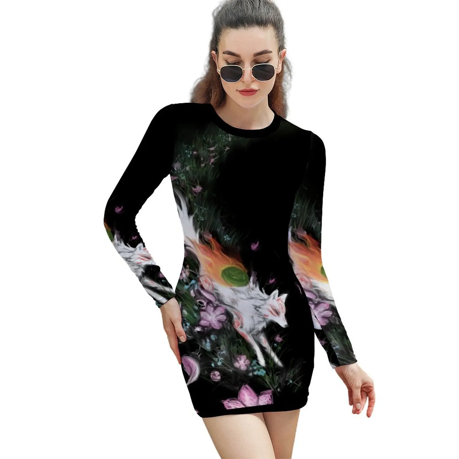 

Okami Long-Sleeved Sheath Dress women's elegant loose dresses chic and elegant evening dress