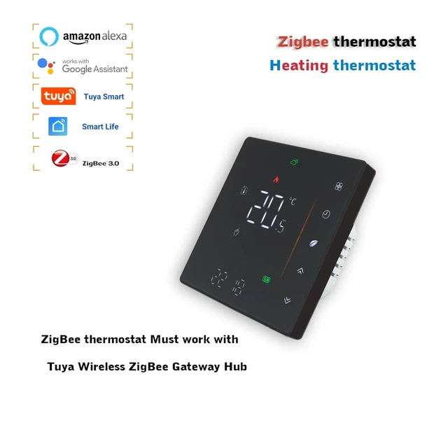 Floor heating temperature controller Tuya Zigbee 3.0 thermostat with weekly  programming 24Vac 95-240Vac optional - AliExpress