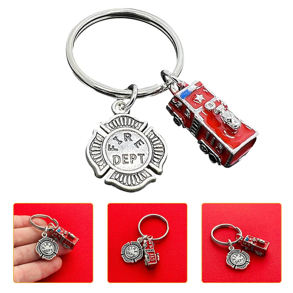 

Mini Fire Truck Toy Carnival Prizes Keychain Pendant Birthday Gift Backpack Decoration