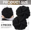 Decorative Pillow for Couch Bedroom Plush Throw Knot Pillow Soft Handmade Chair Cushion for Living Room Car Decorations (Black) 4
