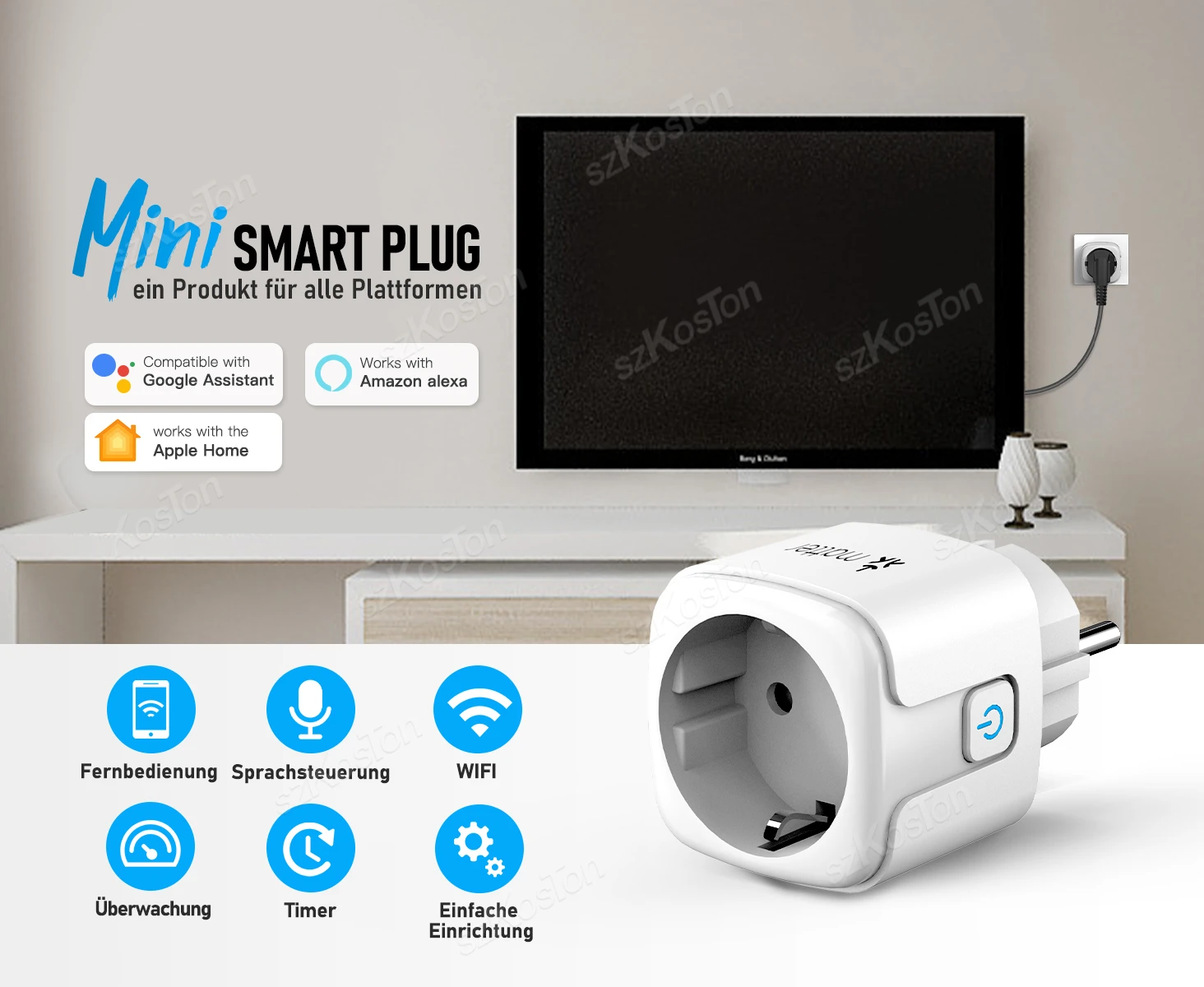 Matter WiFi Smart Plug 16A/20A EU Smart Socket Power Outlet Mini Smart Plug for HomeKit SmartThings Works with Siri Alexa Google image 4