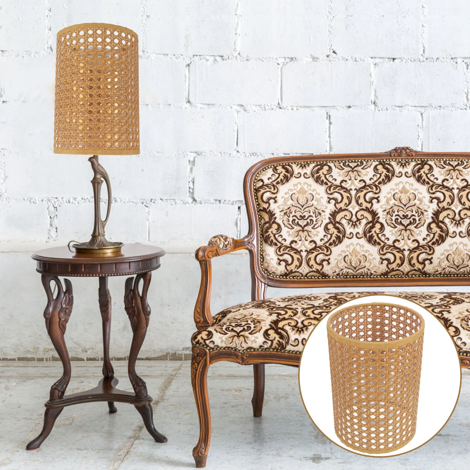 

Woven Lampshade Pendant Lamp Shade Rattan Chandelier Shade for Hotel Farmhouse(E27/E14)