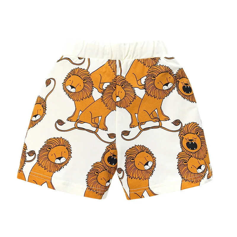 Jumping Meters Summer Lions Print Boys Shorts Drawstring Cotton Hot Selling Animals Toddler Kids Short Pants