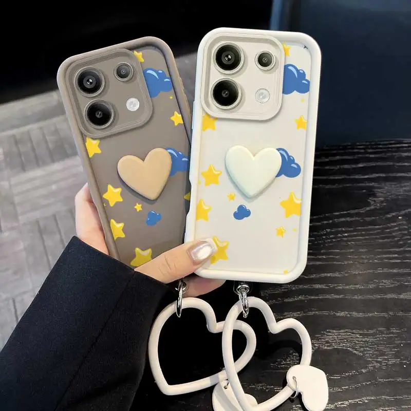3-Piece Yellow Star Phone Case Set with Lanyard and Craft Embellishments