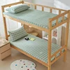 Class A Pure Cotton Yarn-dyed Single Bedding Bunk Bed Mattress Covers in Student Dormitories Printed Checked Bed Cover 3