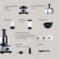 Topstrong Mixeur de Cuisine Multifonctionnel 11-en-1 1300W avec Fouet et Robot Culinaire YYFP410 7