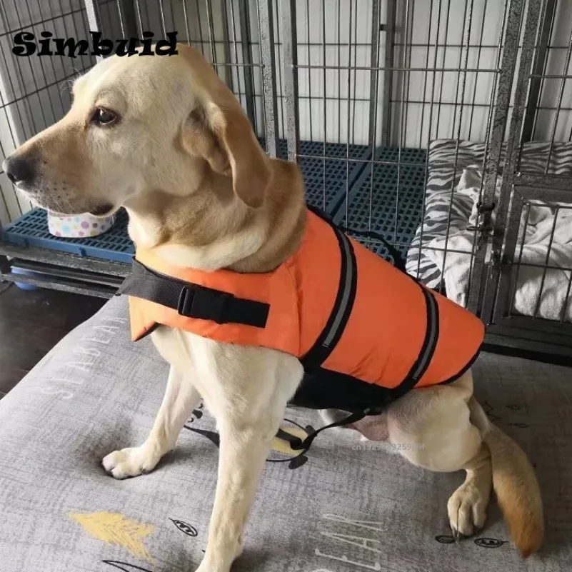 반사 기능이 있는 조절 가능한 대형견용 구명조끼, 수영복 안전 조끼, 서핑, 요트용, 부력 강화 애완견 구명조끼