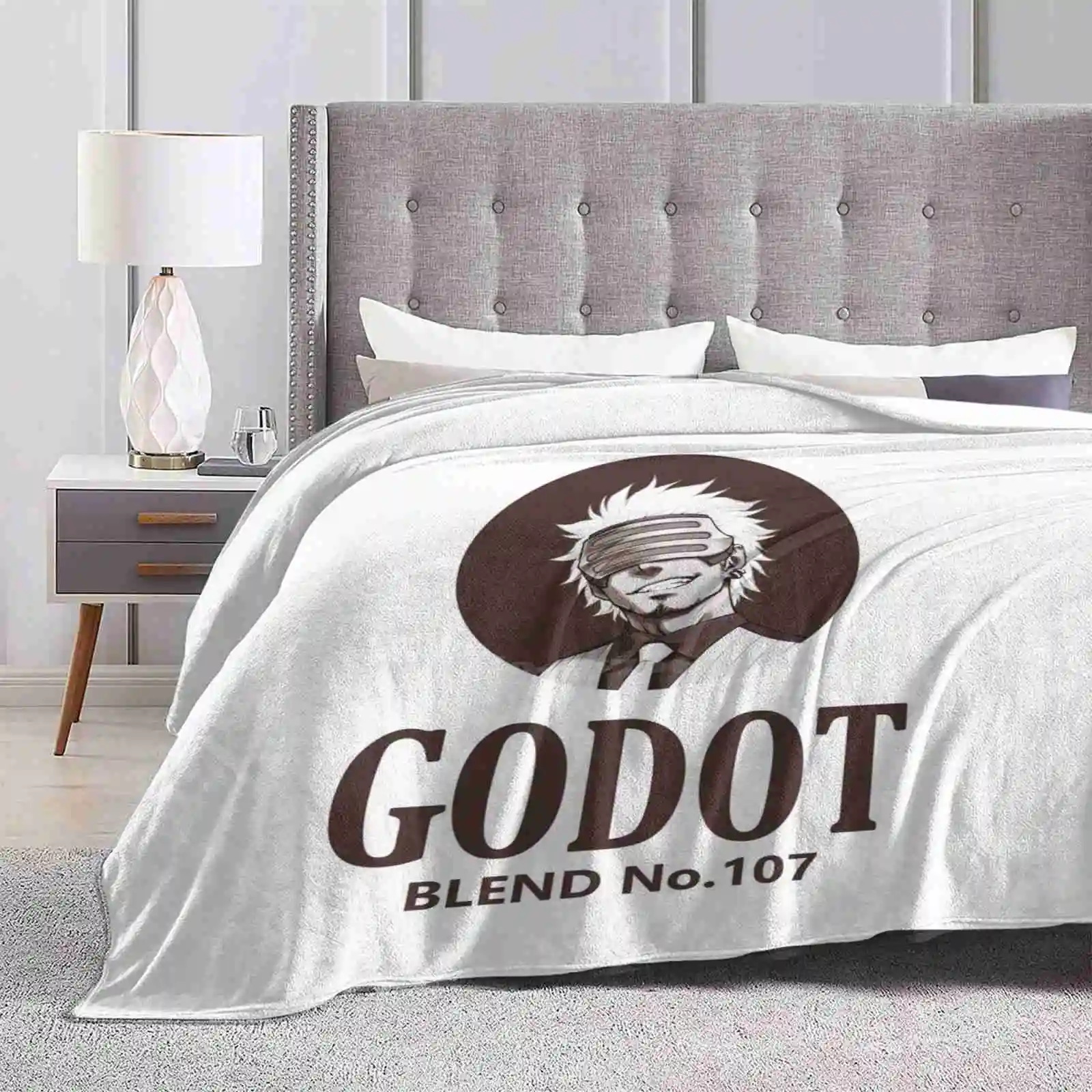 Godot-Blend No. 107 New Print Novità Fashion Soft Warm Coperta Ace Advocator Godot Coffee Phoenix Wright Videogiochi 3Ds