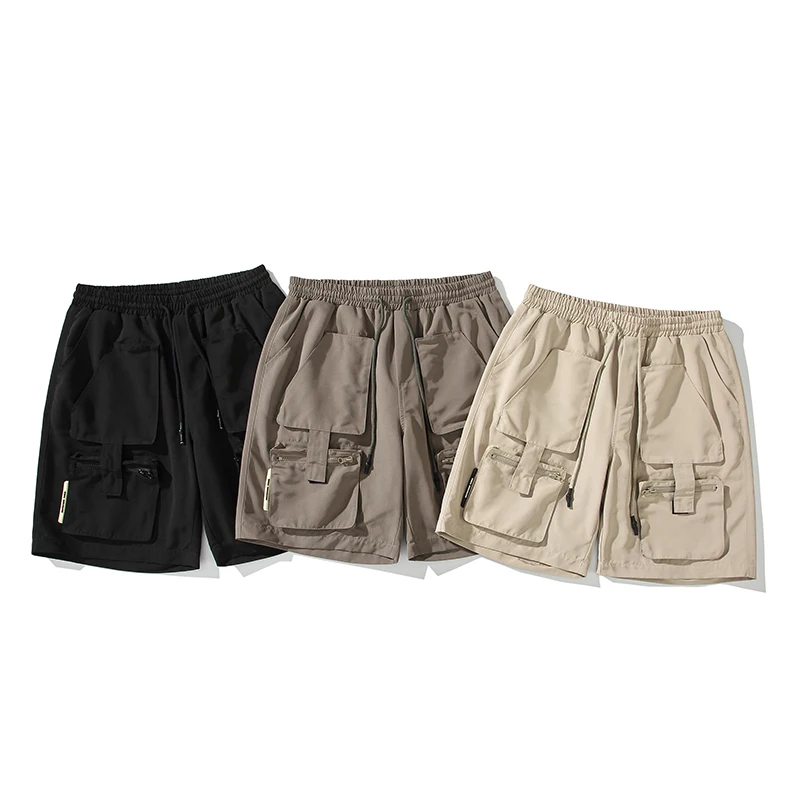 Summer Plus Size Mens Shorts Solid Color Japannese Style Straight Wide Leg Pants Man New Casual Loose Short