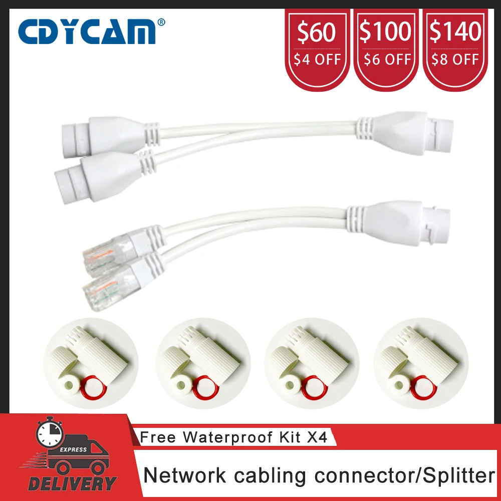 Сетевой разветвитель POE 2 в 1 соединитель с тремя каналами RJ45 разъем для камеры