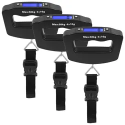 Portable Digital Luggage Scale with Backlit Display - 50kg Capacity (3PC)