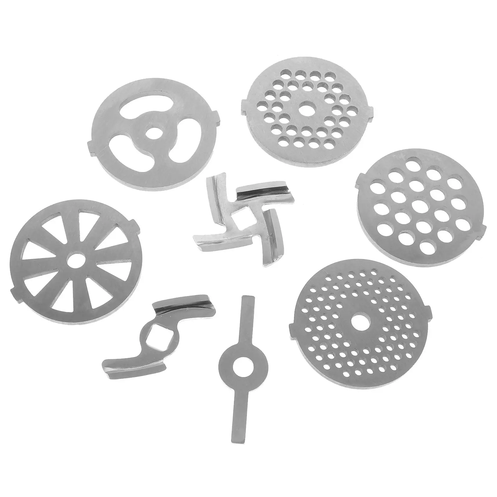 8 pcs Meat Accessories Stainless Steel Plates Mixer Parts Practical Cutting Plate Kitchen Gadgets Tools