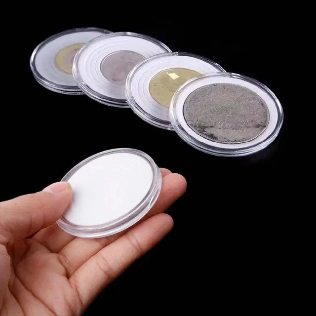 20Db Tiszta Kerek 46 Mm-Es Közvetlen Illeszkedés Légmentesen Érmék Kapszulák Tartójának Kijelző Tároló Tok Állítható Eva Tömíthető Pad Gyűrűvel 16-40 Mm - Image 2