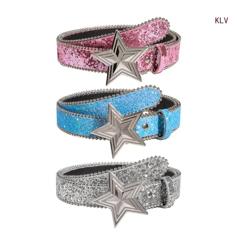 

Girls Glittering Waist Belt for Banquet Idol Costume Jewelry Waist Theatrical Costume Buckle Sequins Belts