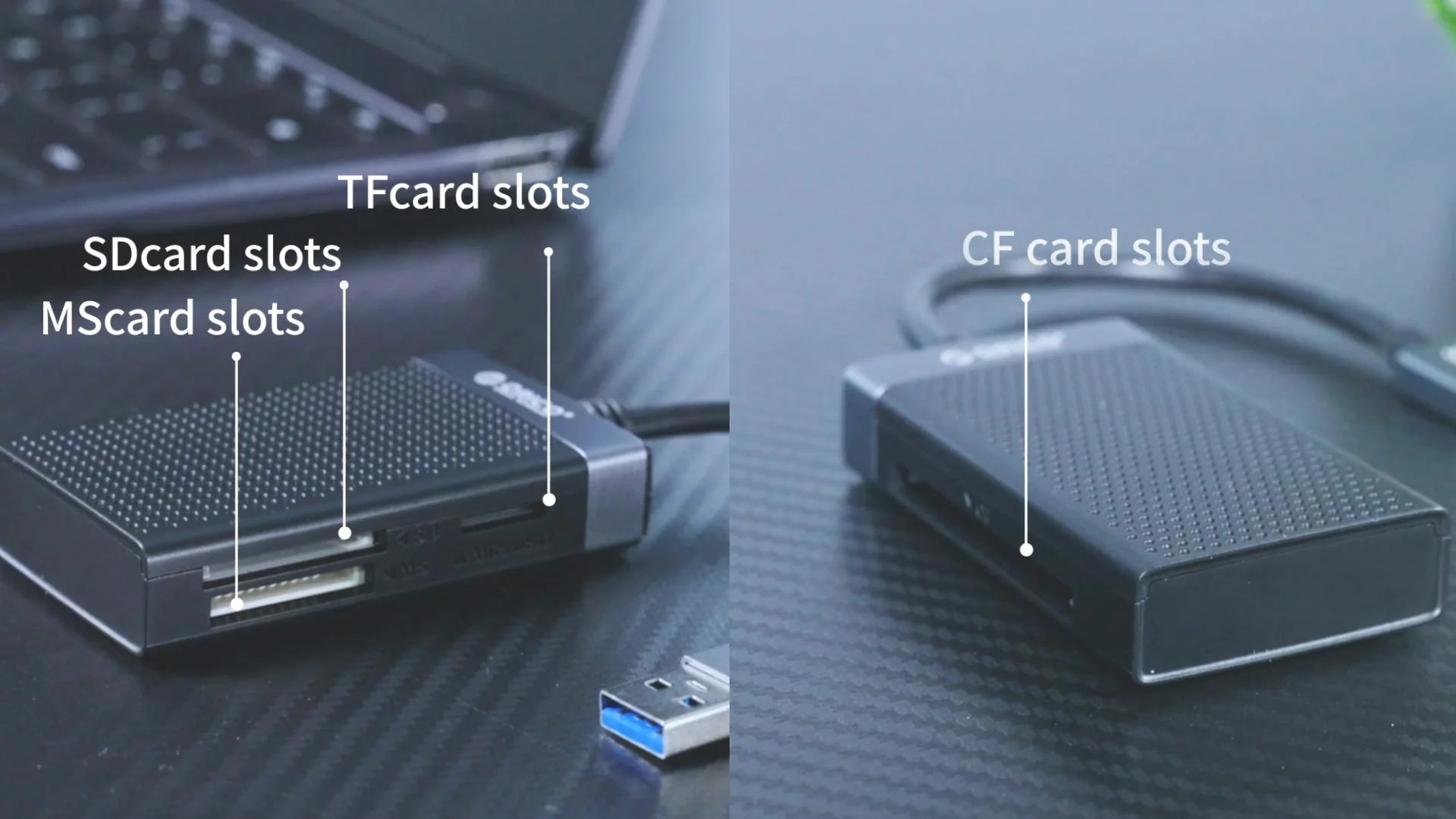 ORICO USB 3.0 USB C Card Reader 4 in 1 Memory Smart Card Reader SD