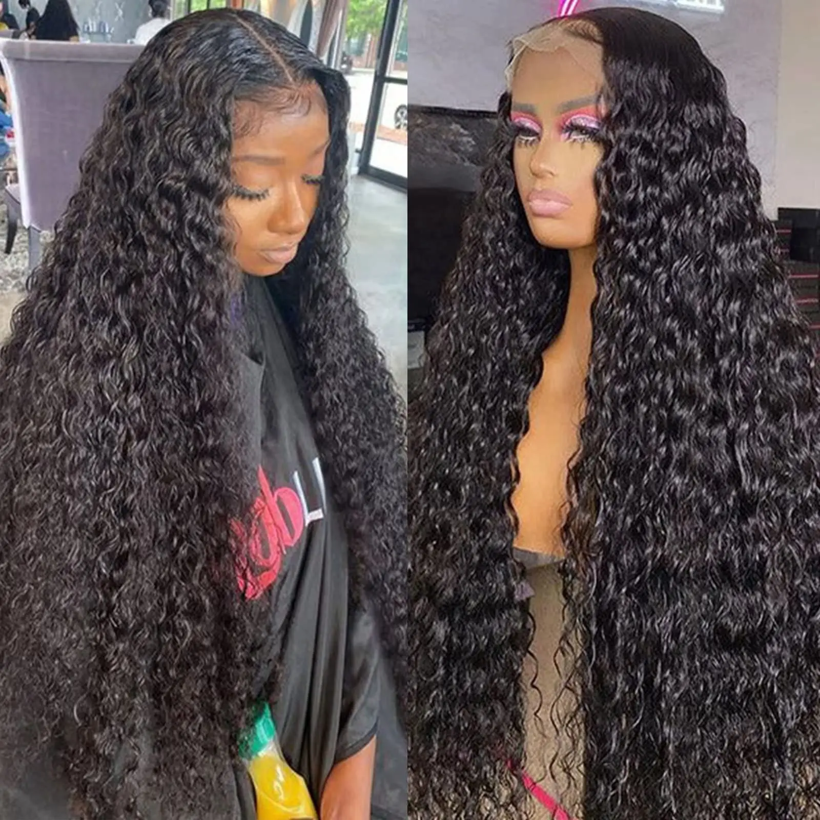 

30 inch Deep Wave Lace Front Wigs Human Hair 13x6 Lace Front Wig 180% Density Deep Wave Wigs Pre Plucked Glueless Wig for Women