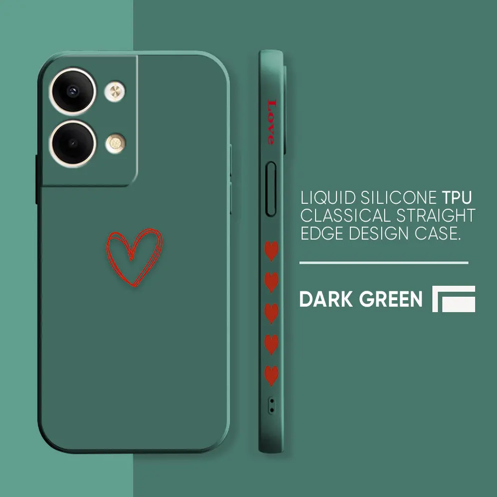 thumbnail image 1 of Case For OPPO RENO 8 7 9 6 7SE 5 4 4SE 4 3 4G 5G PRO PLUS Colour Simple Liquid Silicone Case Simple Lover Line Art, 1 of 5