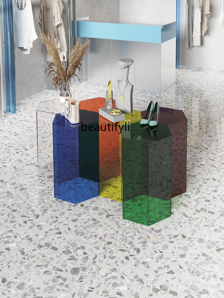 

Acrylic Zhongdao Display Stand Clothing Store High-Low Water Table Display Stand