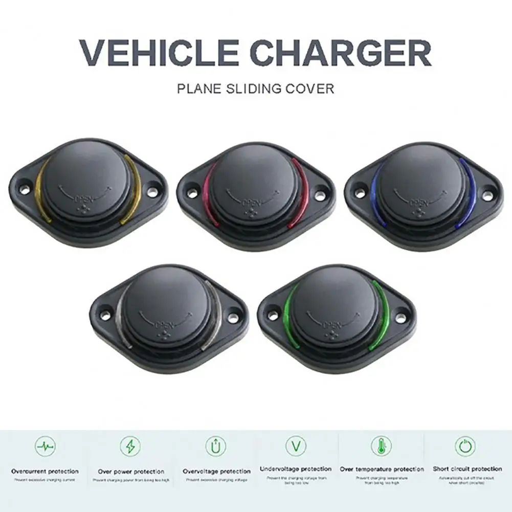 3 1A 12 24V 3 1A 12 24V Slide Lid Car Bus Boat Dual USB Port Charger Power Socket Outlet for iphone 14 pro max