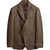 Gray Wool Tweed Winter Suit Blazer Single Breasted Suit Jacket Formal Fashion Notch Lapel Herringbone Coat for Wedding/Business 2