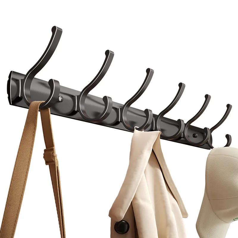 Wall Mounted Storage Hook Rack Bedroom Walk-In Closet No Drilling