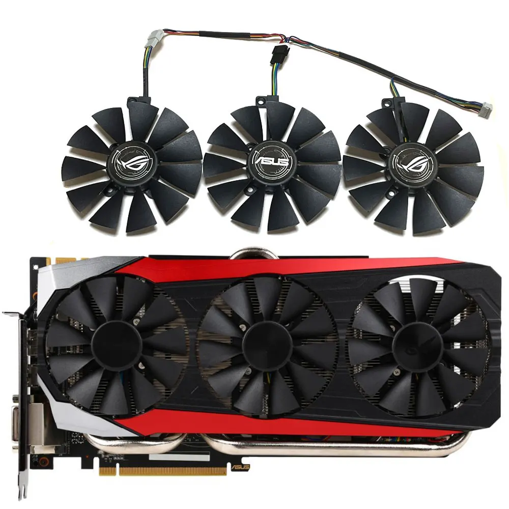 Новый вентилятор охлаждения для видеокарты ASUS STRIX GTX 980TI, R9 390, 390X, 87 мм, 6 контактов, для ASUS GTX 1080TI, 1080, 1070TI, 1070, 1060