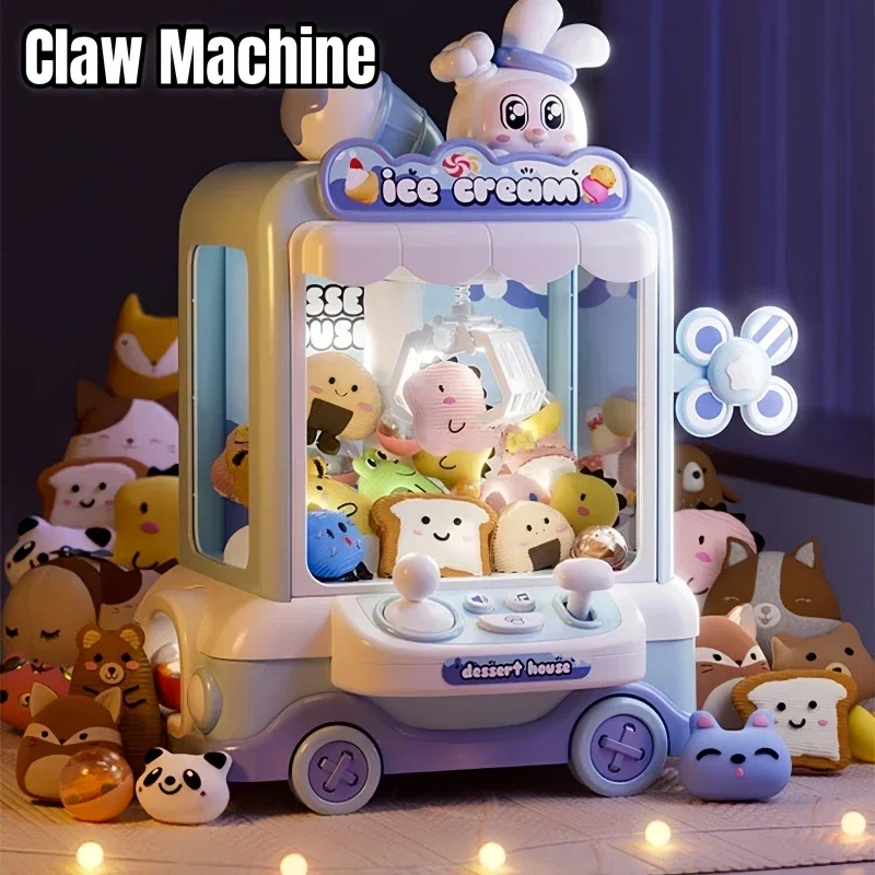 Rabbit Mini Claw Arcade Crane Machine Toys for Kids DIY Prizes Doll Electric Vending Machines Children Birthday Christmas Gifts 2