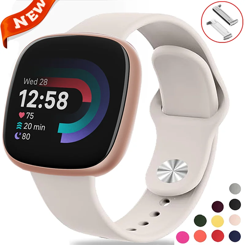

Новый Силиконовый ремешок для фитнес-браслета Fitbit Versa 4 3, ремешок для смарт-часов, мягкий ремешок для часов Fitbit Watch Versa Sense2, аксессуары