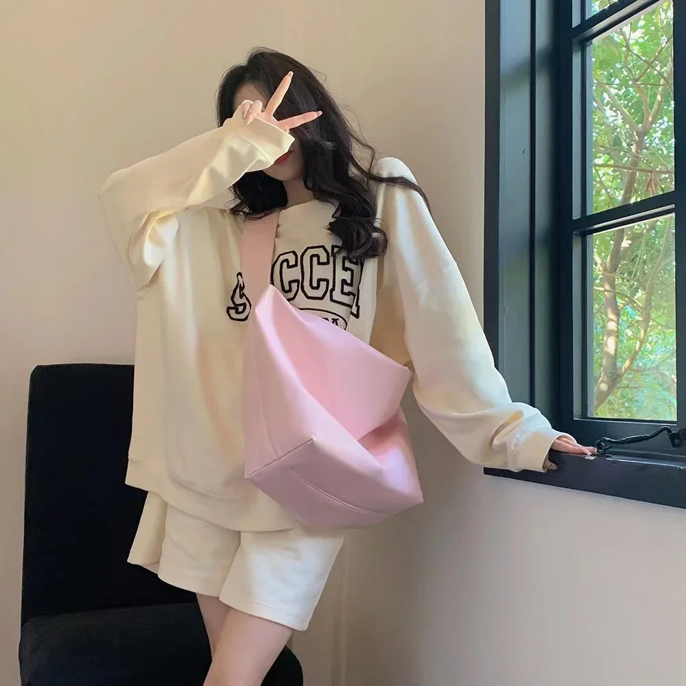 Women Tote Crossbody Bags High Capacity 2023 New Solid Color