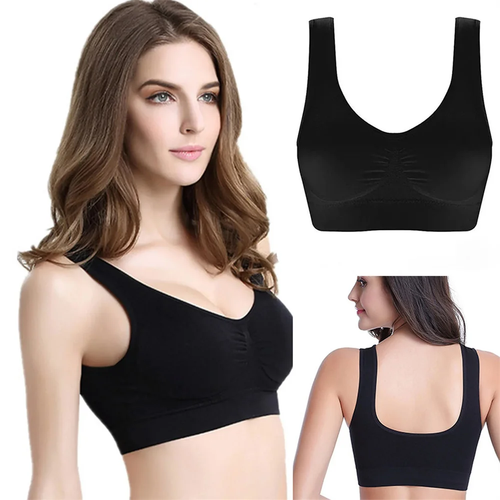 Women Lingerie Bra Seamless Crop Top Vertical Stripe Breathable Sports Fitness Tube Tops Yoga Underwear