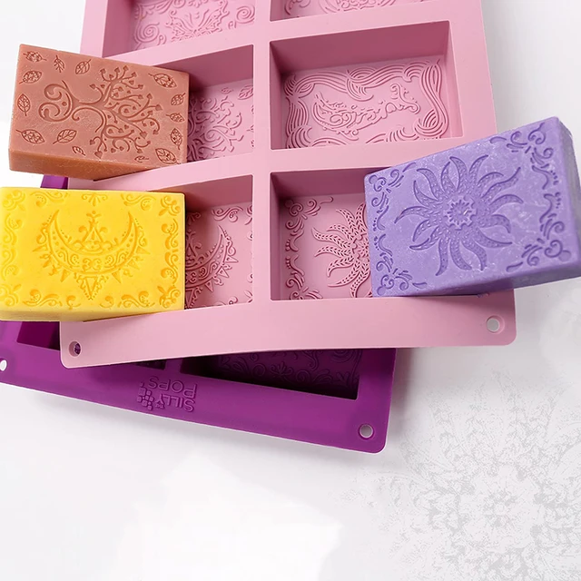 6 Cavity Silicone Soap Molds Square Rectangle Shape Handmade Soap Mold  Portable Unique Soap Making Tools